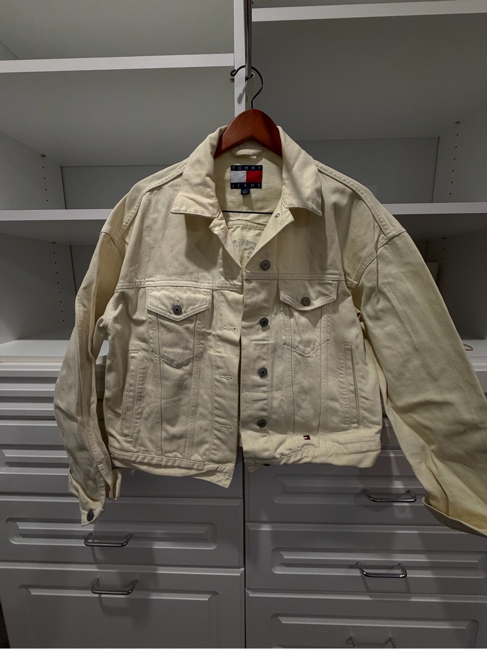 Tommy Hilfiger Men’s Cream Lightweight Denim Jacket